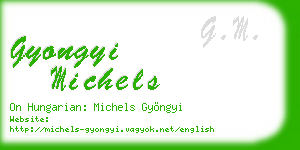 gyongyi michels business card